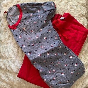 Lady Bug Scrub Top Size S